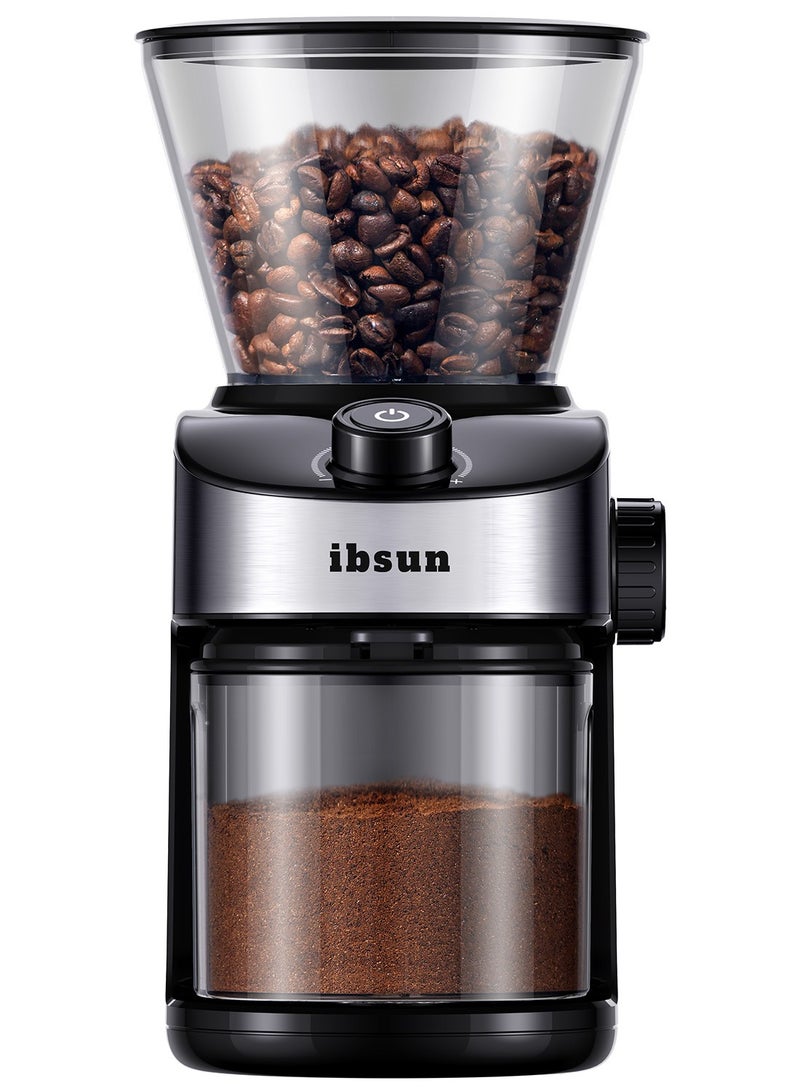 ibsun Burr Coffee Grinder Electric with 32 Grinding Sizes, Coffee Bean Grinder with 40 Seconds Adjustable Electronic Timer v60 - Image 1